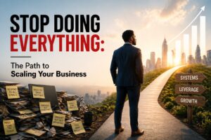 Relaxed business owner enjoying the comfort of watching their business grow after delegating tasks.